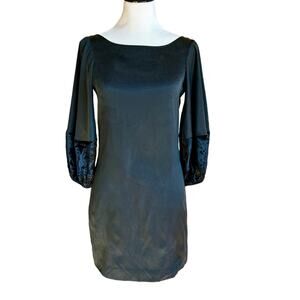 NWT Elizabeth and James low back silk blend mini dress with velvet cuffs sz 4